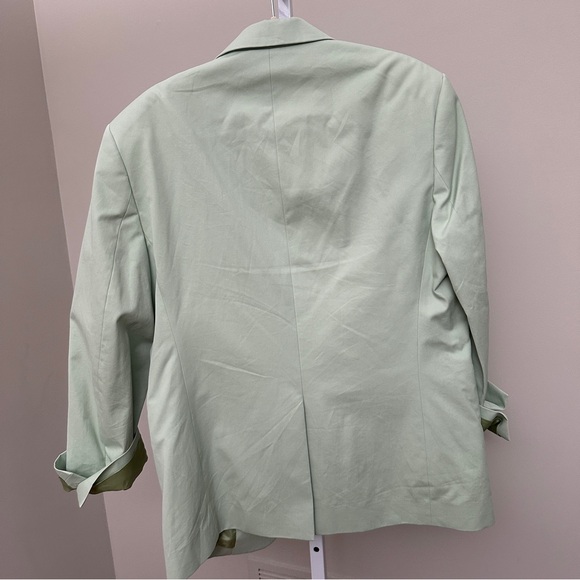 PANGAIA Organic Cotton Oversized Tailored Blazer—Eucalyptus Blue SIZE S - Picture 2 of 3